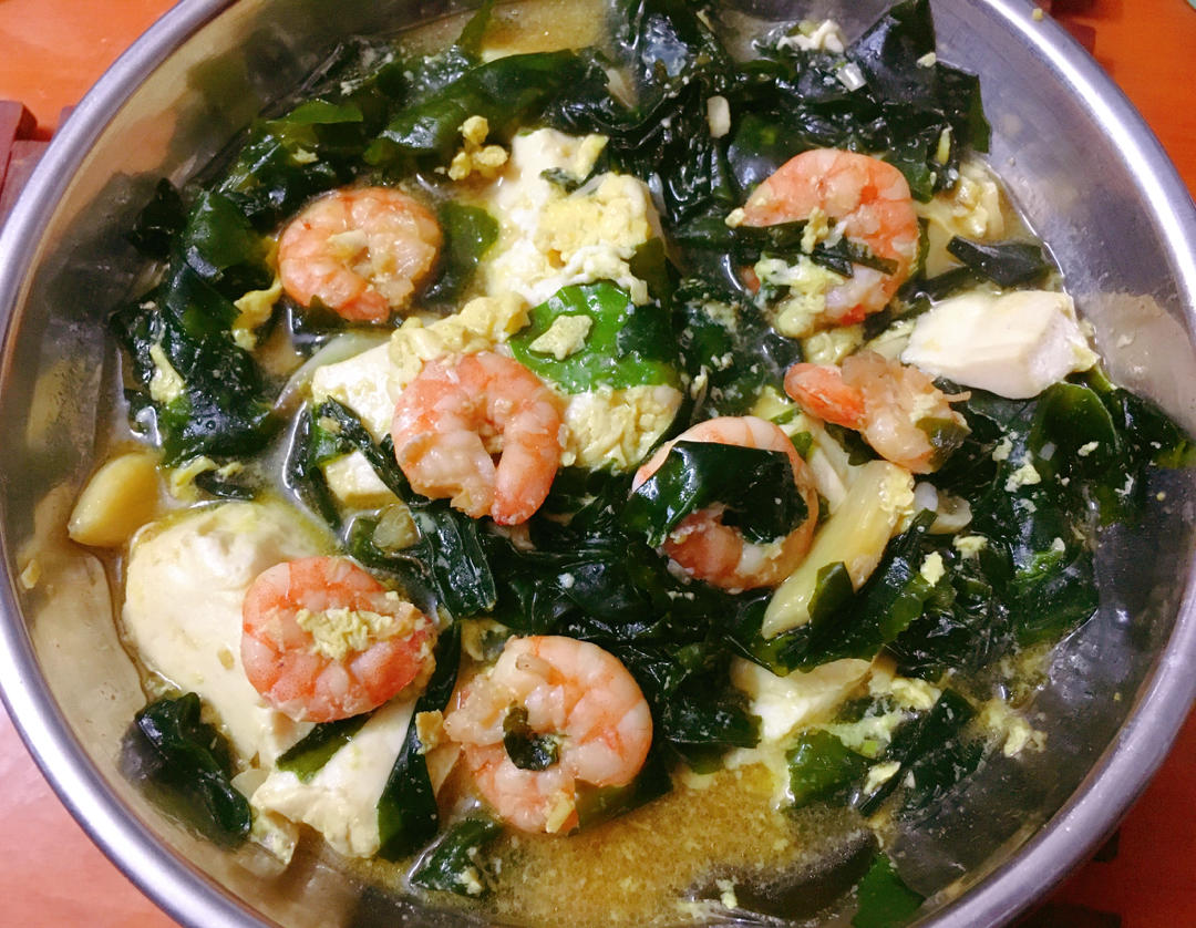 孩子增高汤 | 虾仁豆腐裙带菜汤