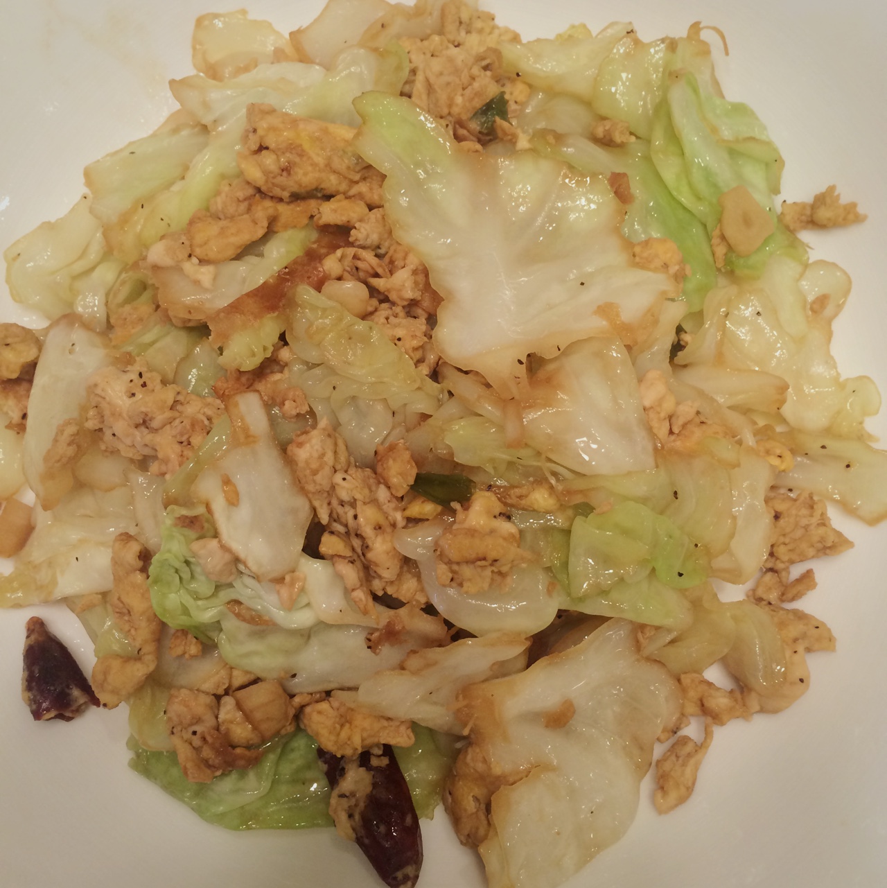 鸡蛋炒圆白菜（家常版）