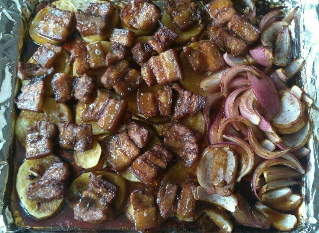 烤箱版土豆烤五花肉