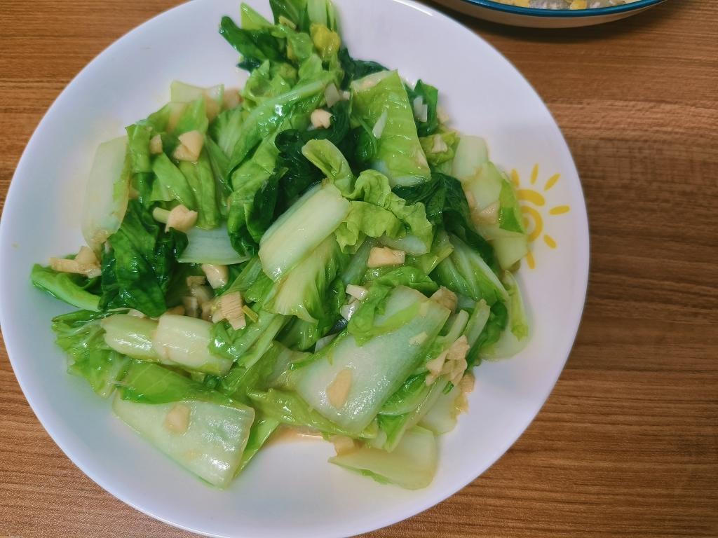 蒜蓉小白菜～一人食～宿舍傻瓜版～清淡的做法