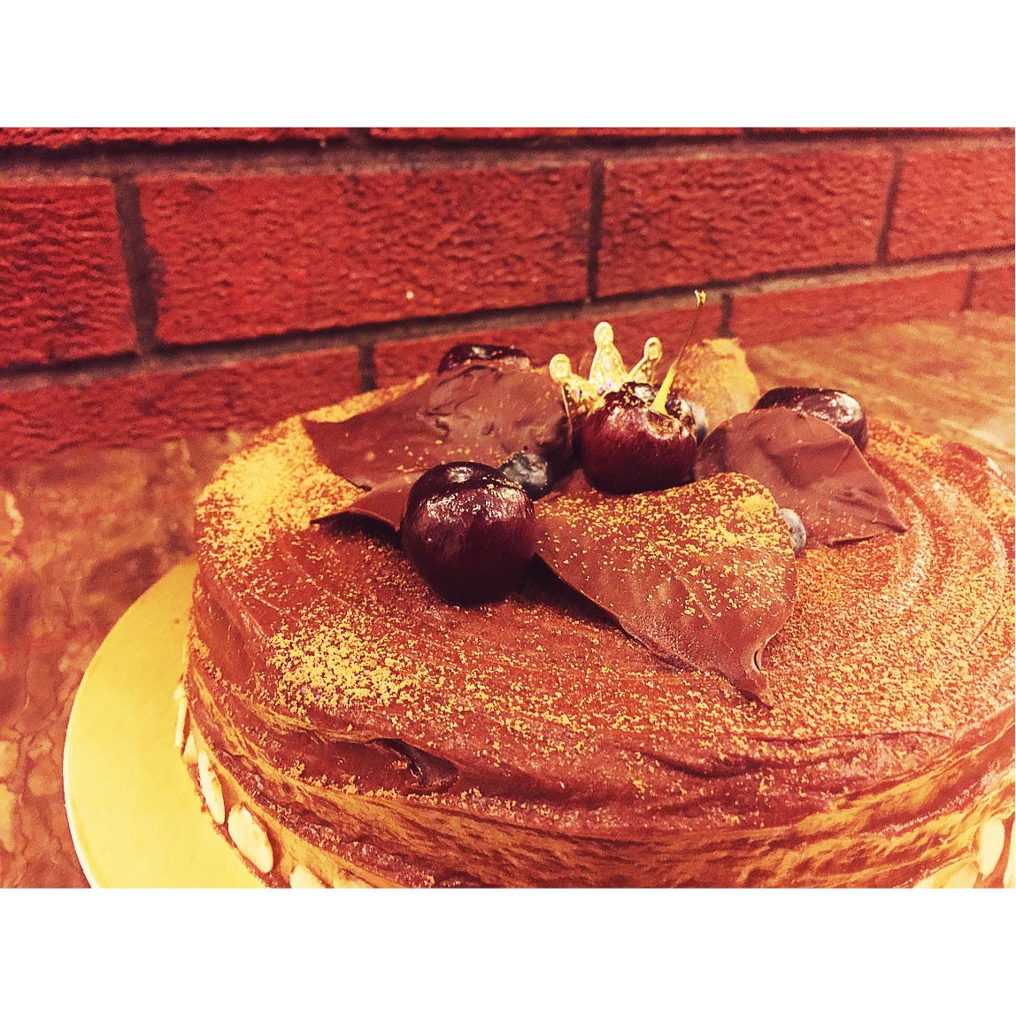 巧克力落叶蛋糕