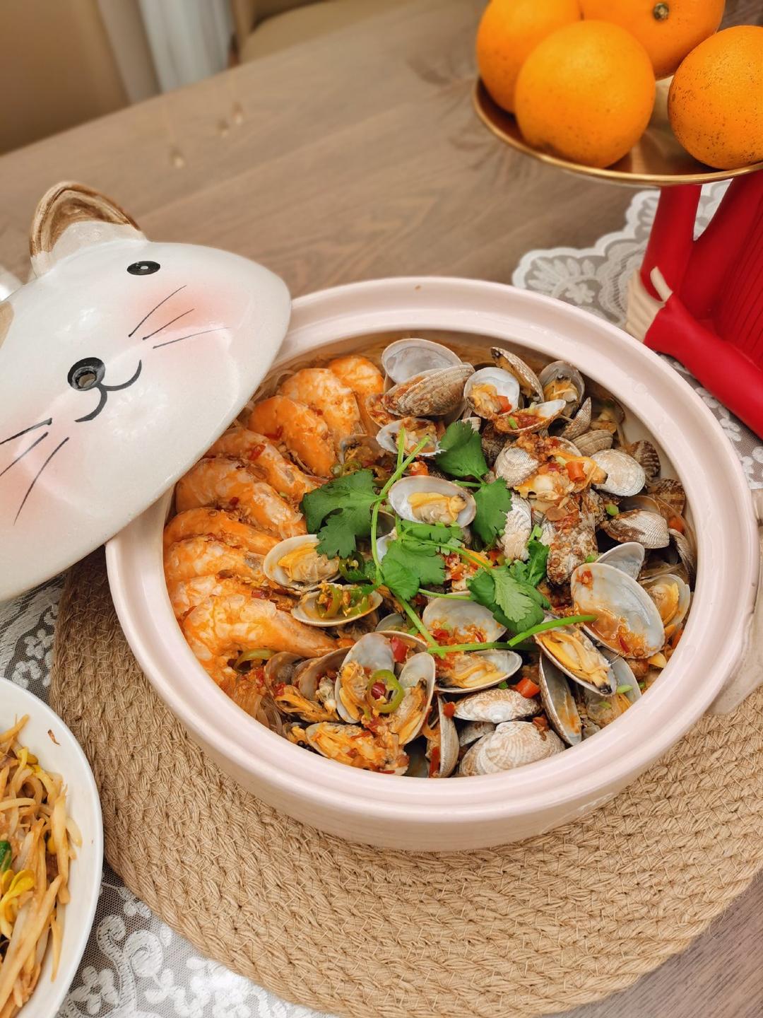 蒜蓉粉丝蒸双鲜（蒜蓉粉丝蒸花甲虾）