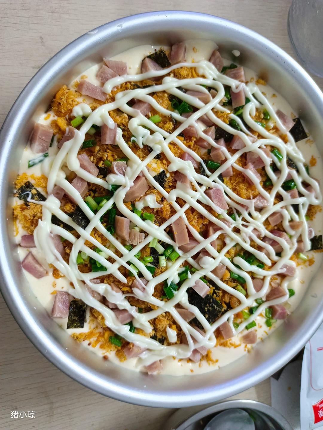 香葱肉松爆浆蛋糕