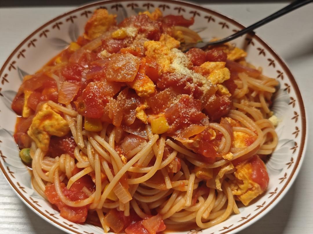 西红柿鸡蛋意面