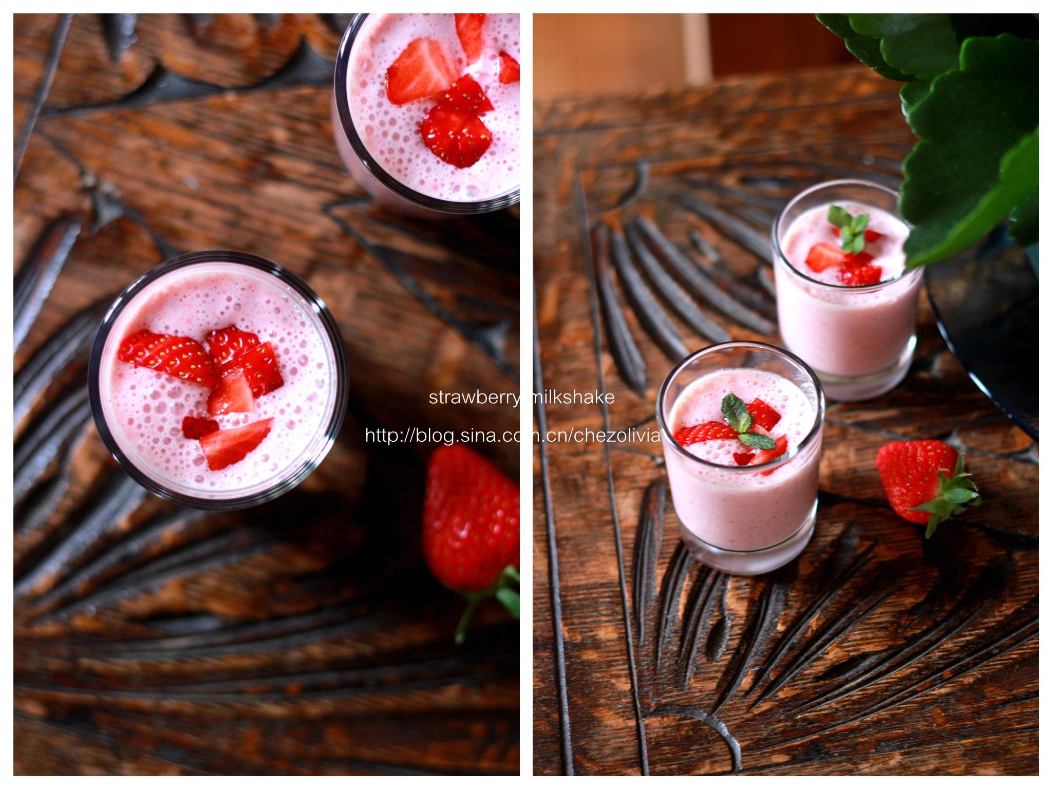 夏天的前奏--<草莓奶昔/strawberry milkshake>的做法