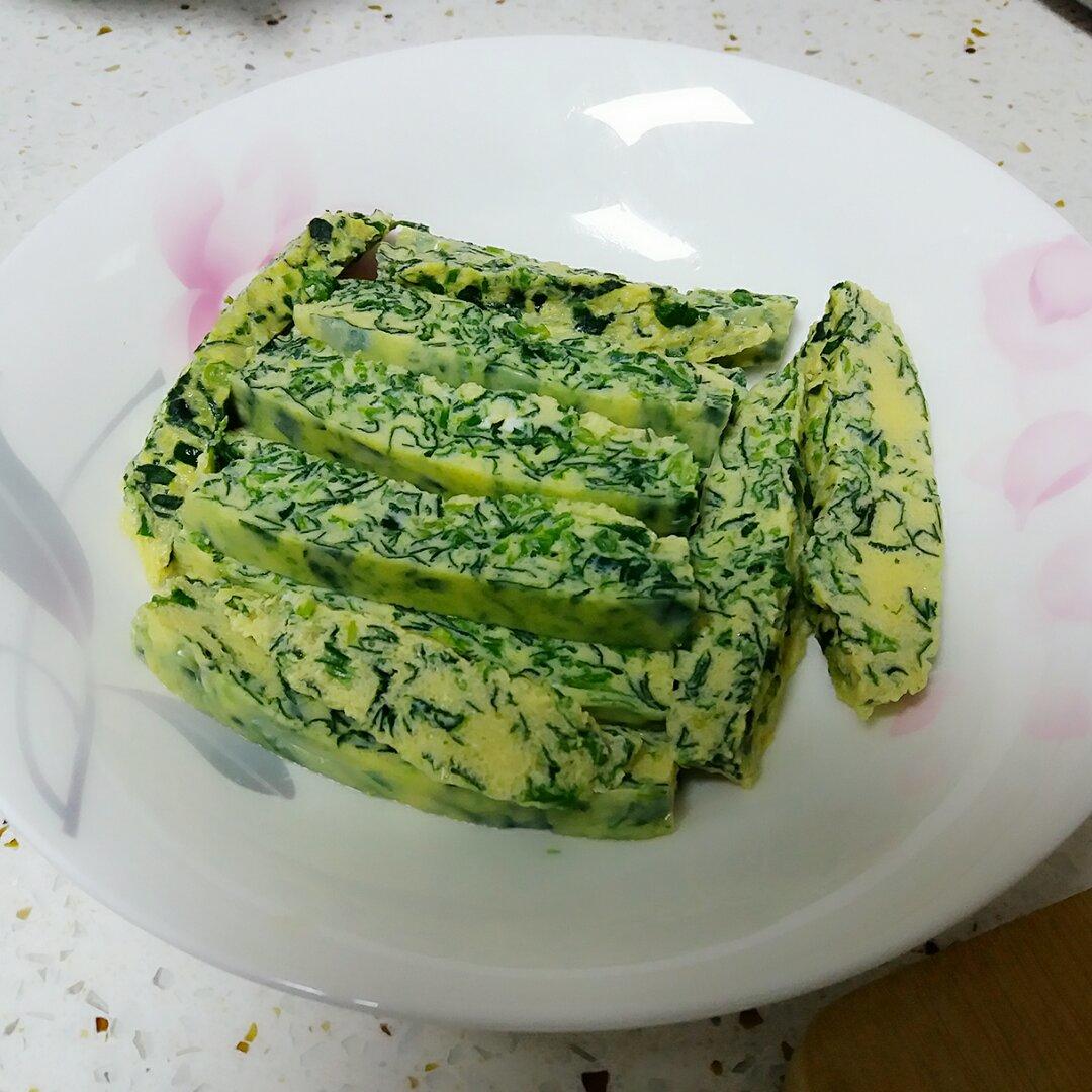 蘸汁菠菜鸡蛋糕——春季养生多吃菠菜