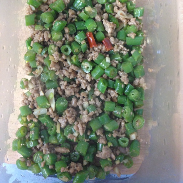 肉沫豆角下饭菜