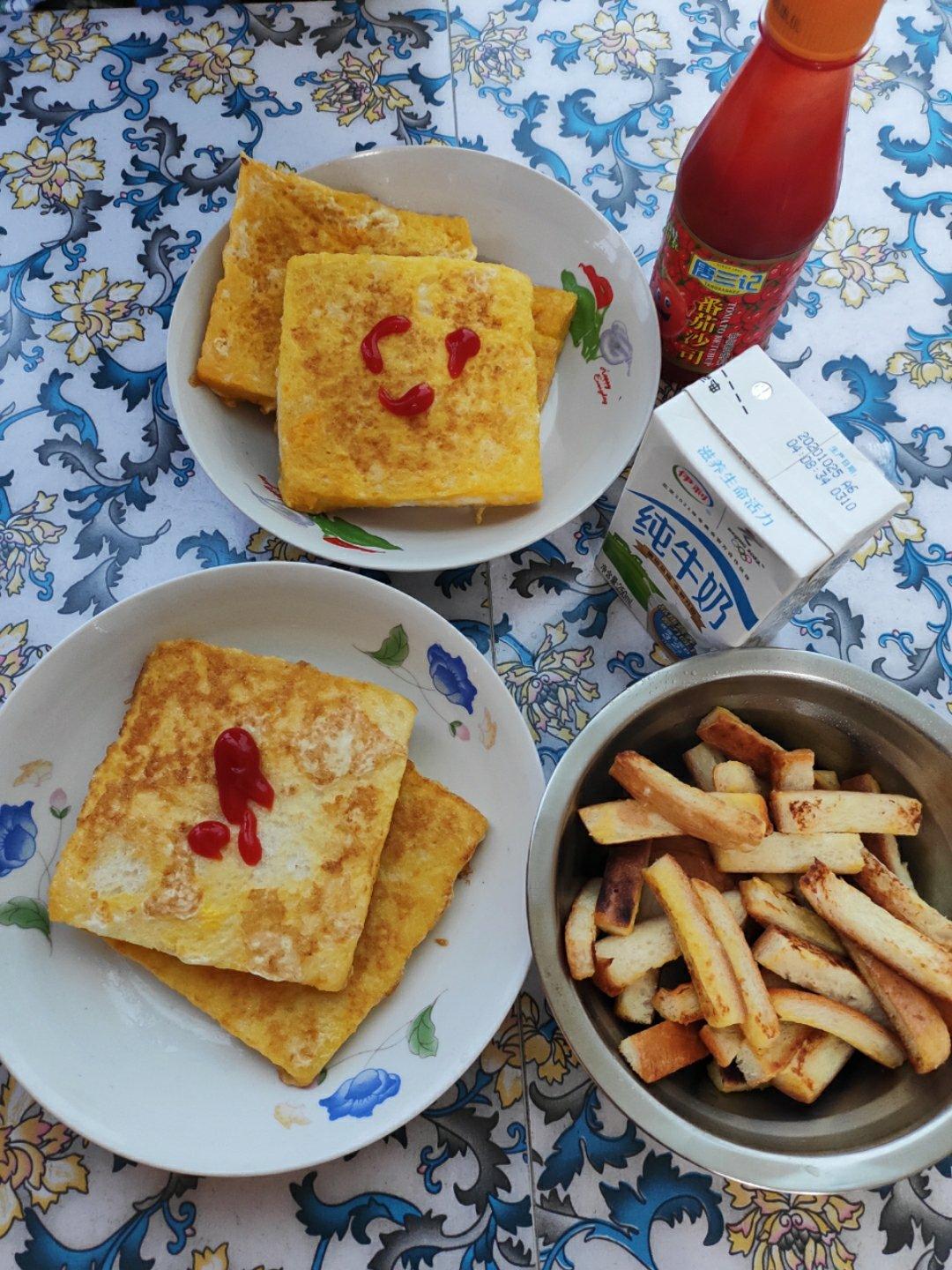 鸡蛋香煎面包片