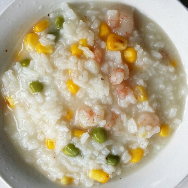 鲜虾蔬菜粥