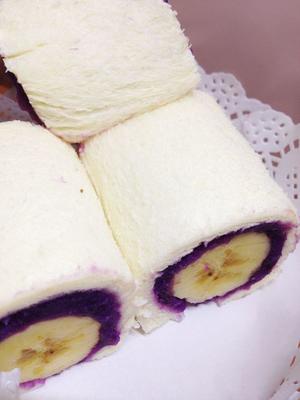紫薯香蕉吐司卷的做法 步骤3