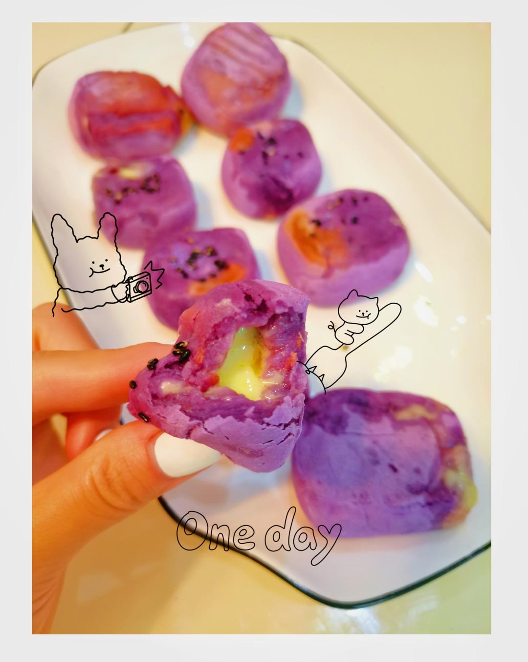 厨房小白做🍠芝士紫薯小方