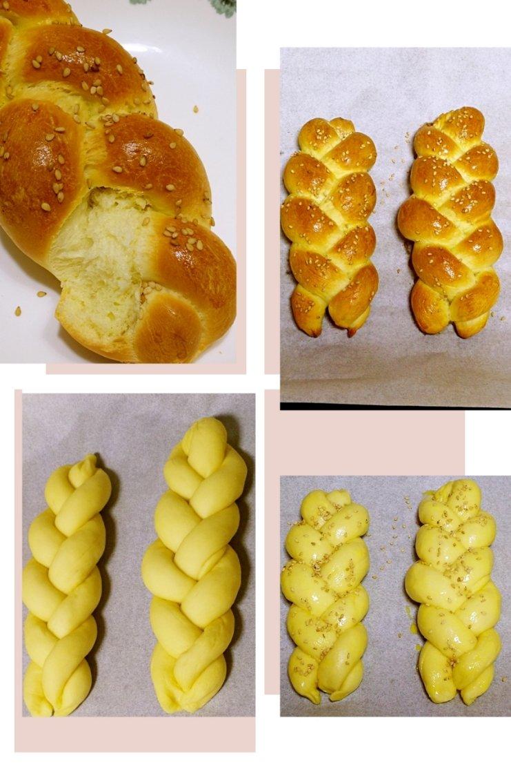 砂糖麻花面包（两股辫子）