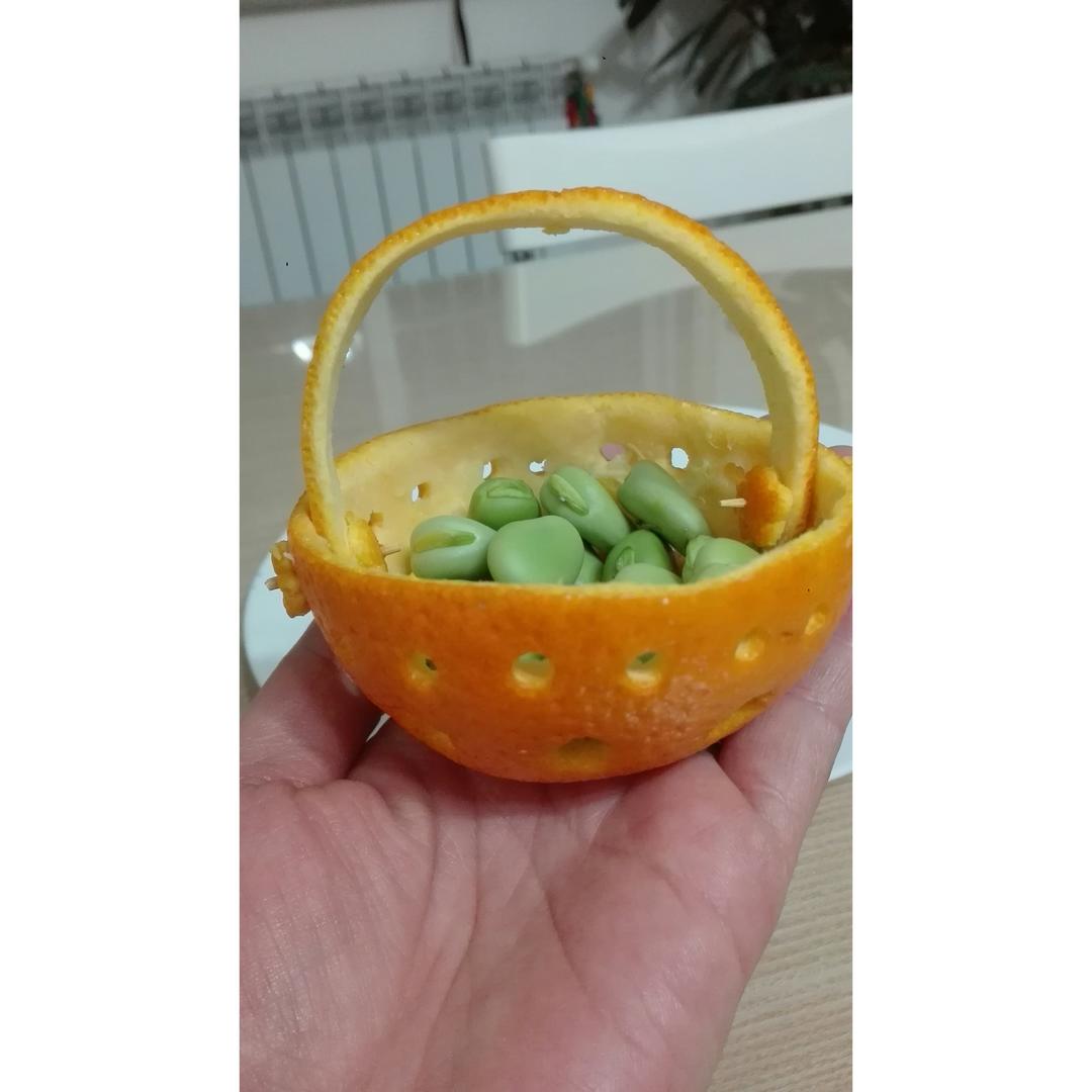 🎋橙皮花篮盘饰拼盘摆盘（巧去橙皮）