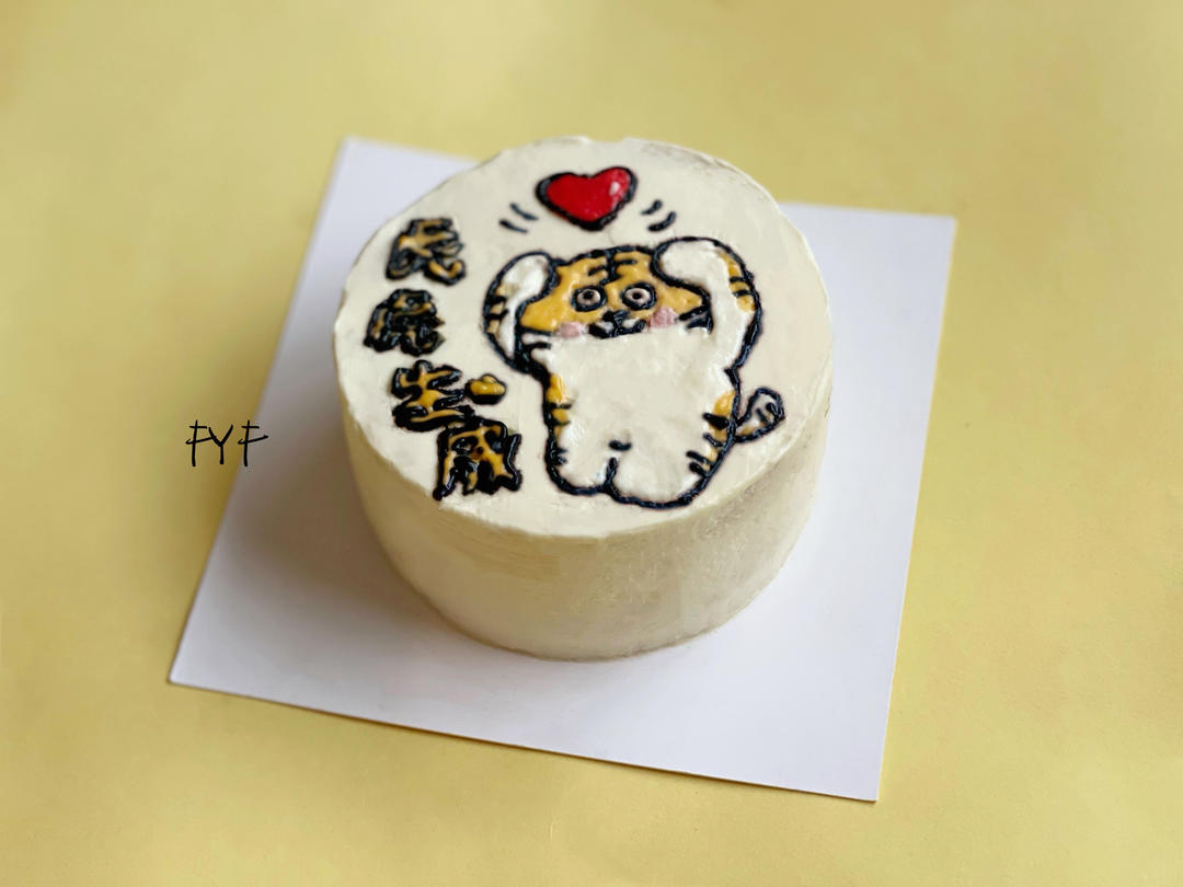 淡奶油手绘蛋糕
