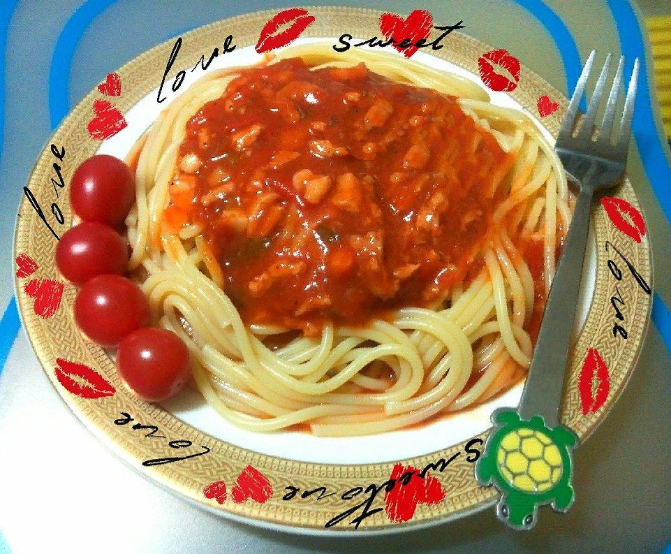 （完胜必胜客的）番茄肉酱意大利面～