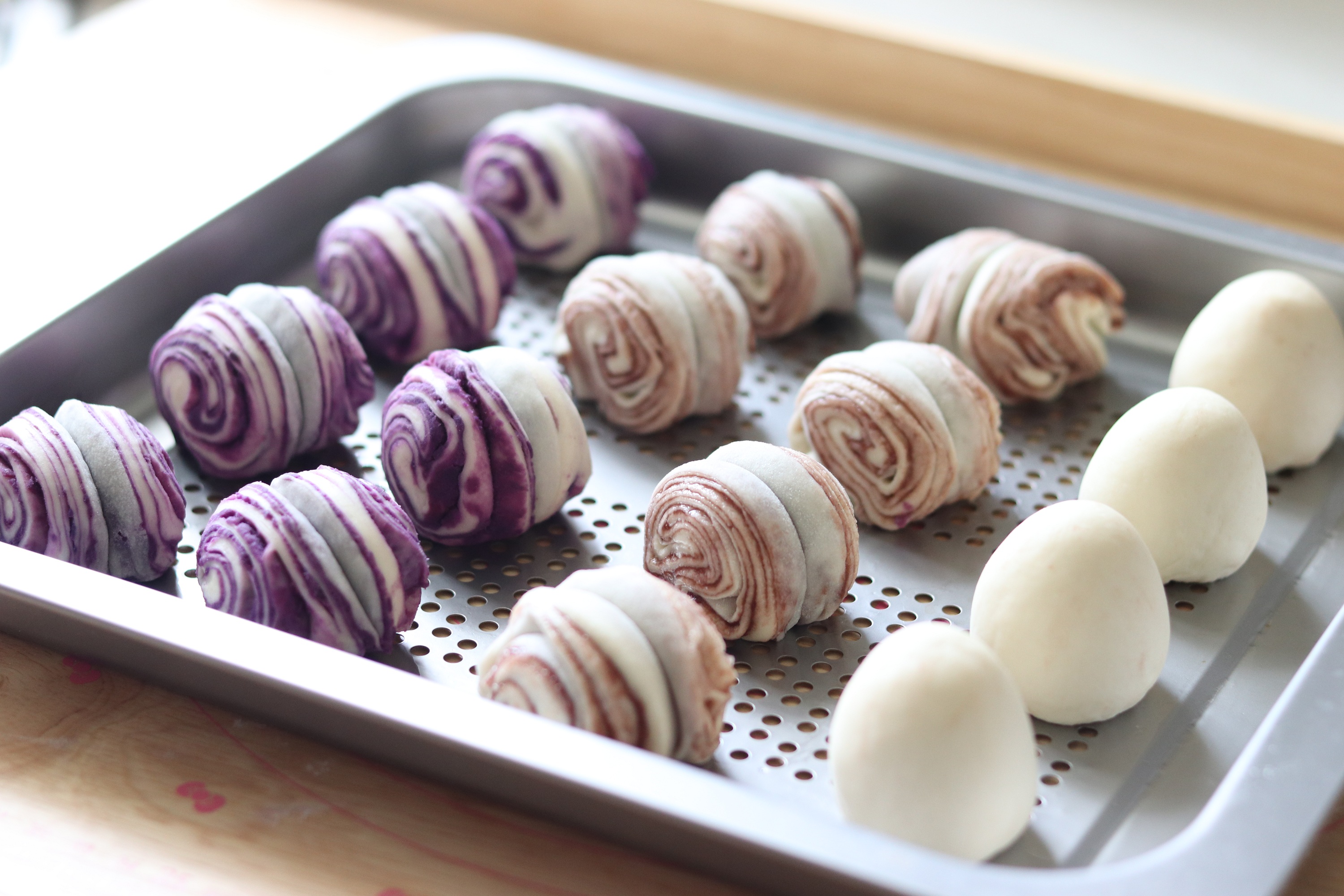 紫薯馅/豆沙馅花卷的做法 步骤15