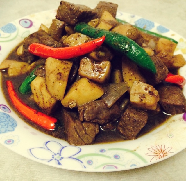 黑椒杏鲍菇牛肉粒