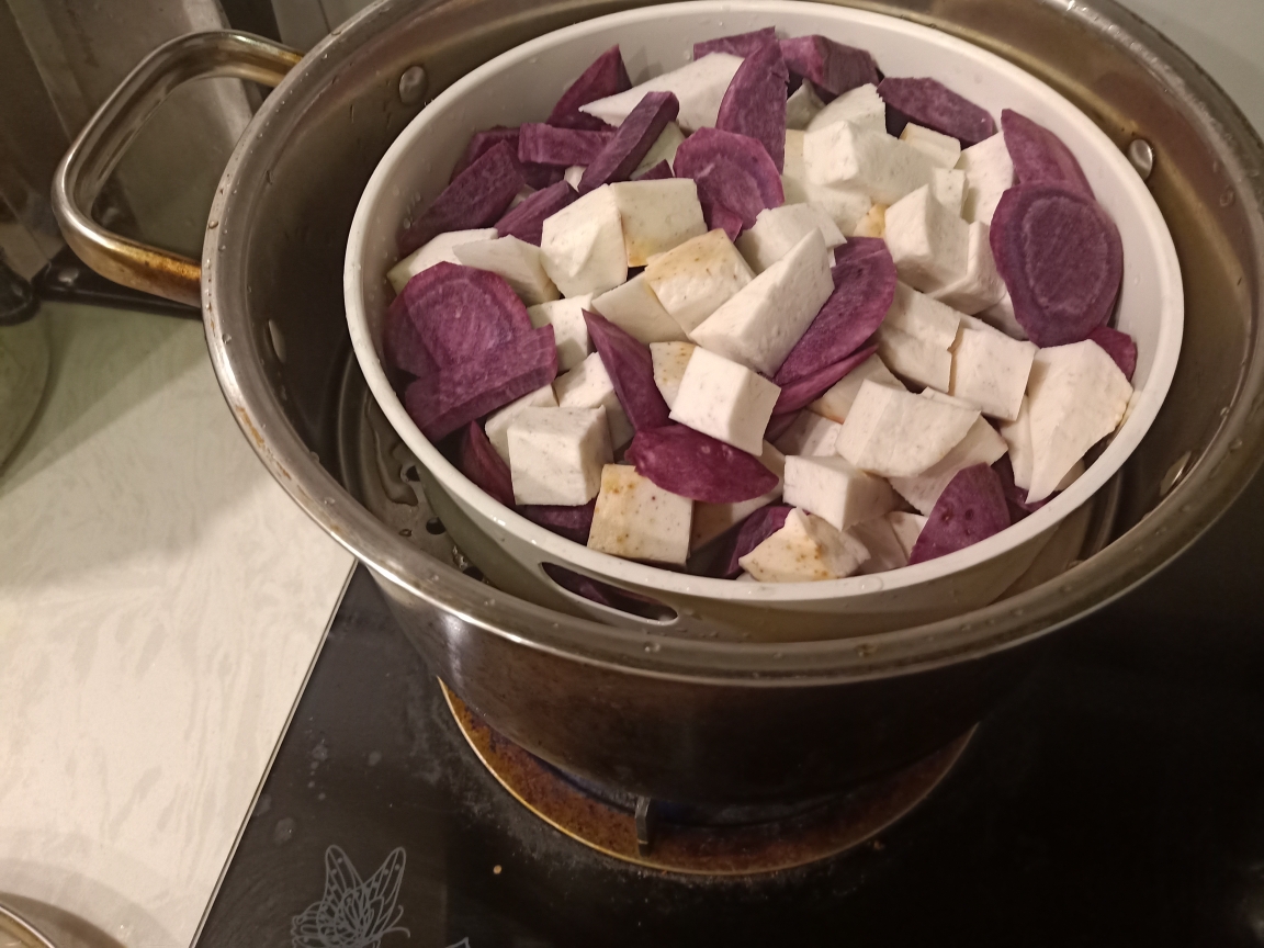 新手紫薯芋泥馅的做法 步骤2