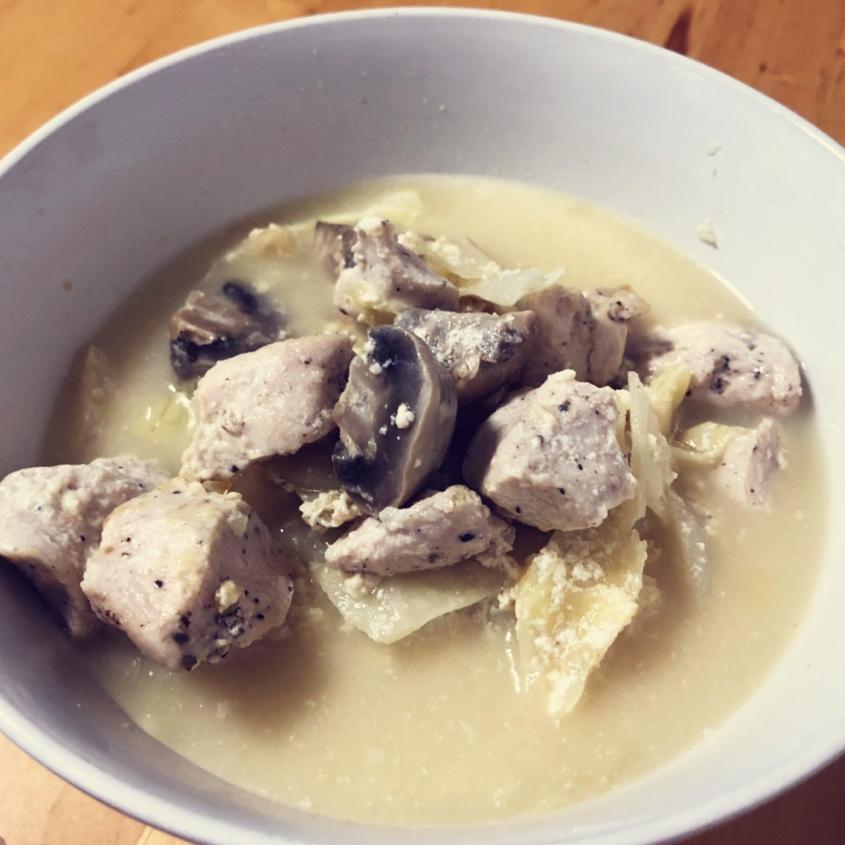 日式奶汤圆白菜炖鸡胸（译）