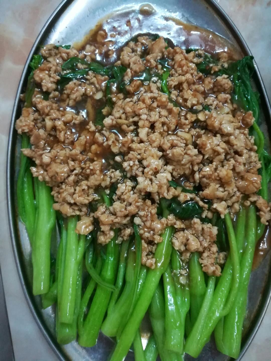 肉沫青菜的做法