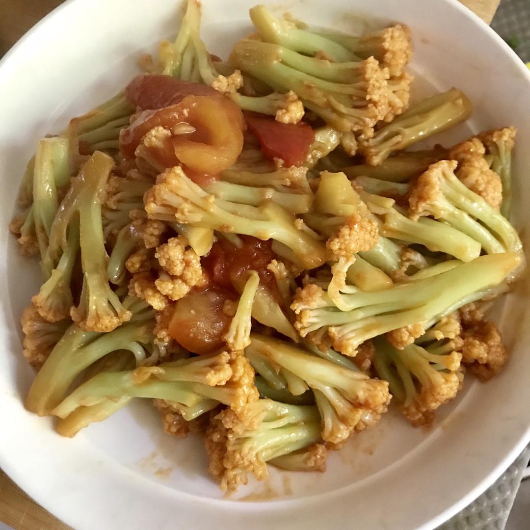 有机花菜炒西红柿