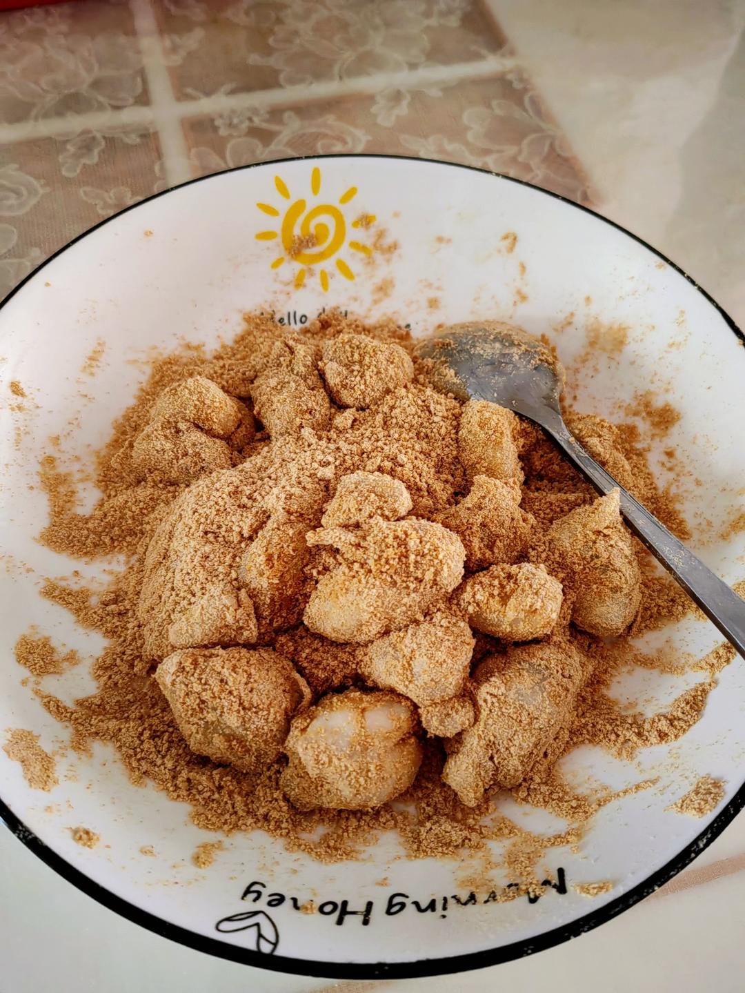 微波炉五分钟日式黄豆粉糯米糍 kinako mochi
