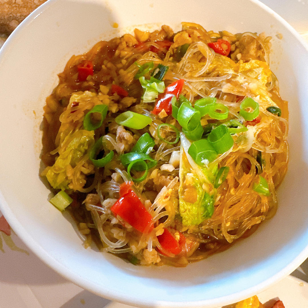 肉末粉丝煲（蚂蚁上树，干捞粉丝煲）