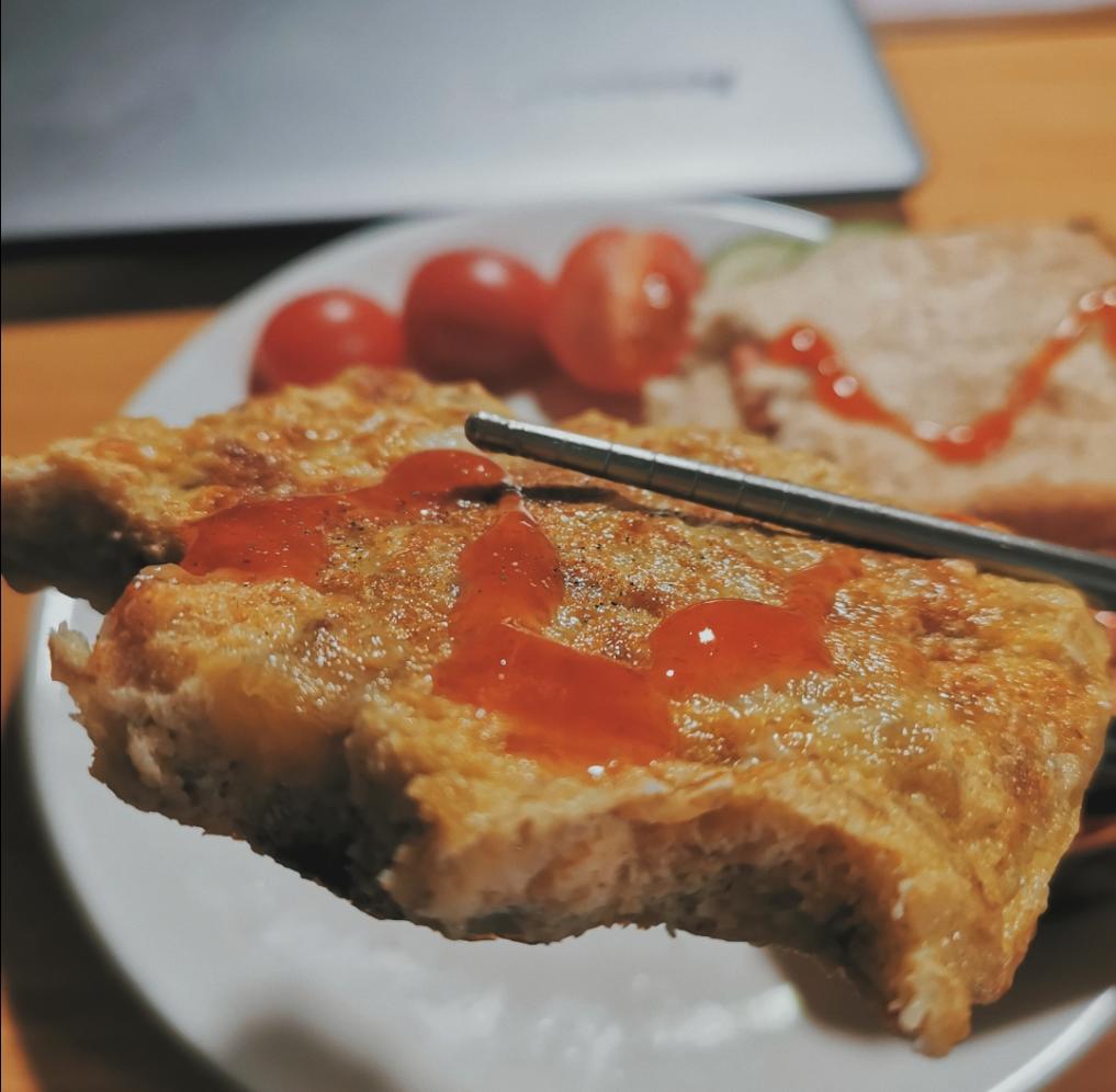 香蕉吐司鸡蛋饼/不用面粉/宿舍菜谱/一人食