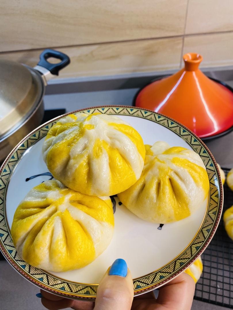 南瓜双色包子