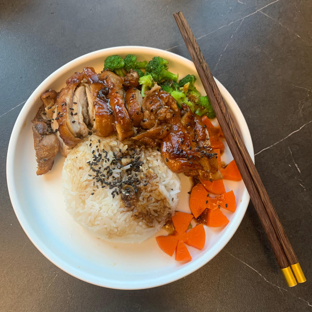 不放一滴油的照烧鸡腿饭