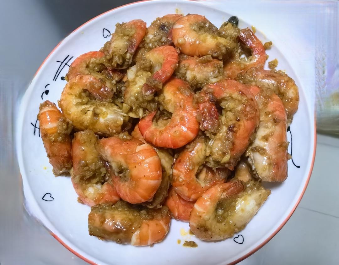 芥末蒜蓉罗氏虾