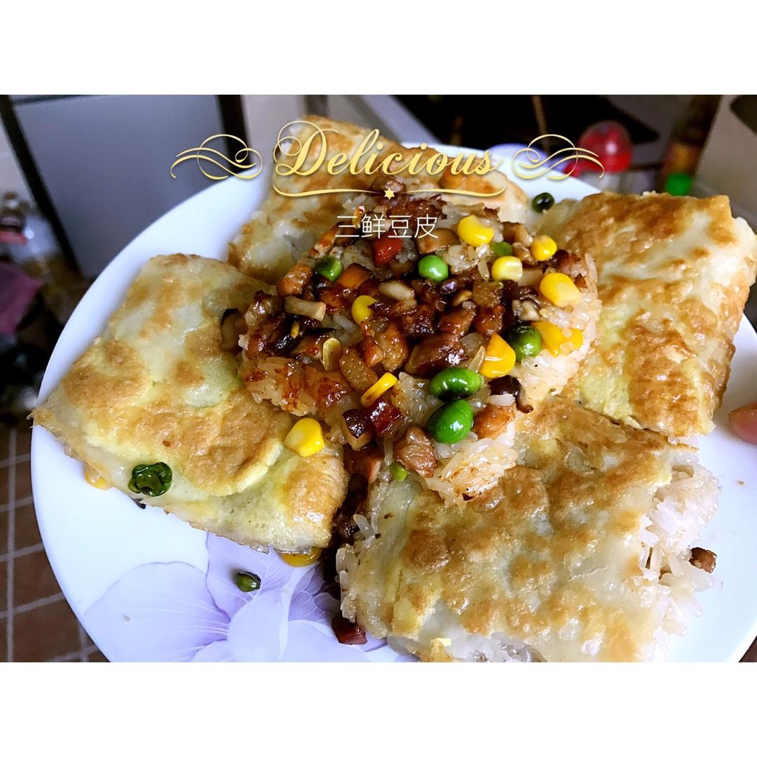 武汉小吃三鲜豆皮