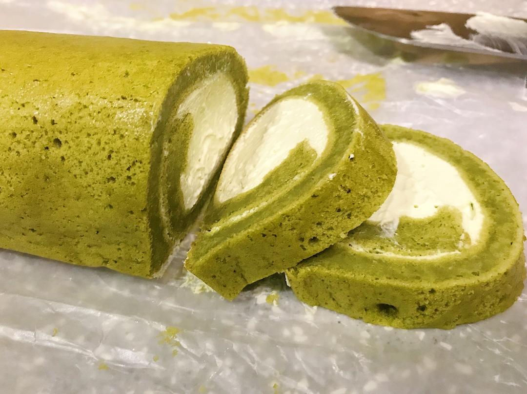 抹茶红豆蛋糕卷