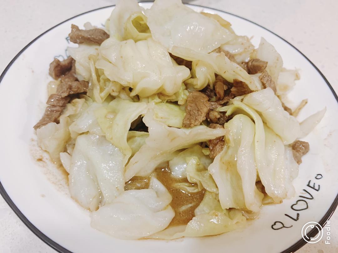 蚝油包菜炒牛柳的做法