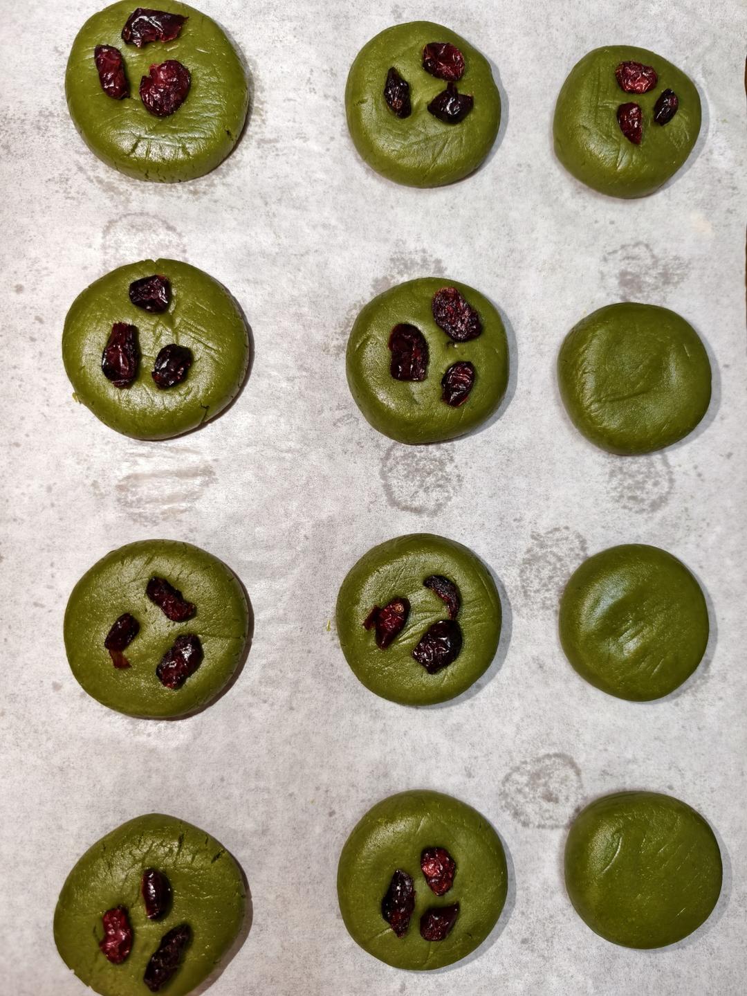 会拉丝好吃到停不下来的蔓越莓抹茶麻薯曲奇