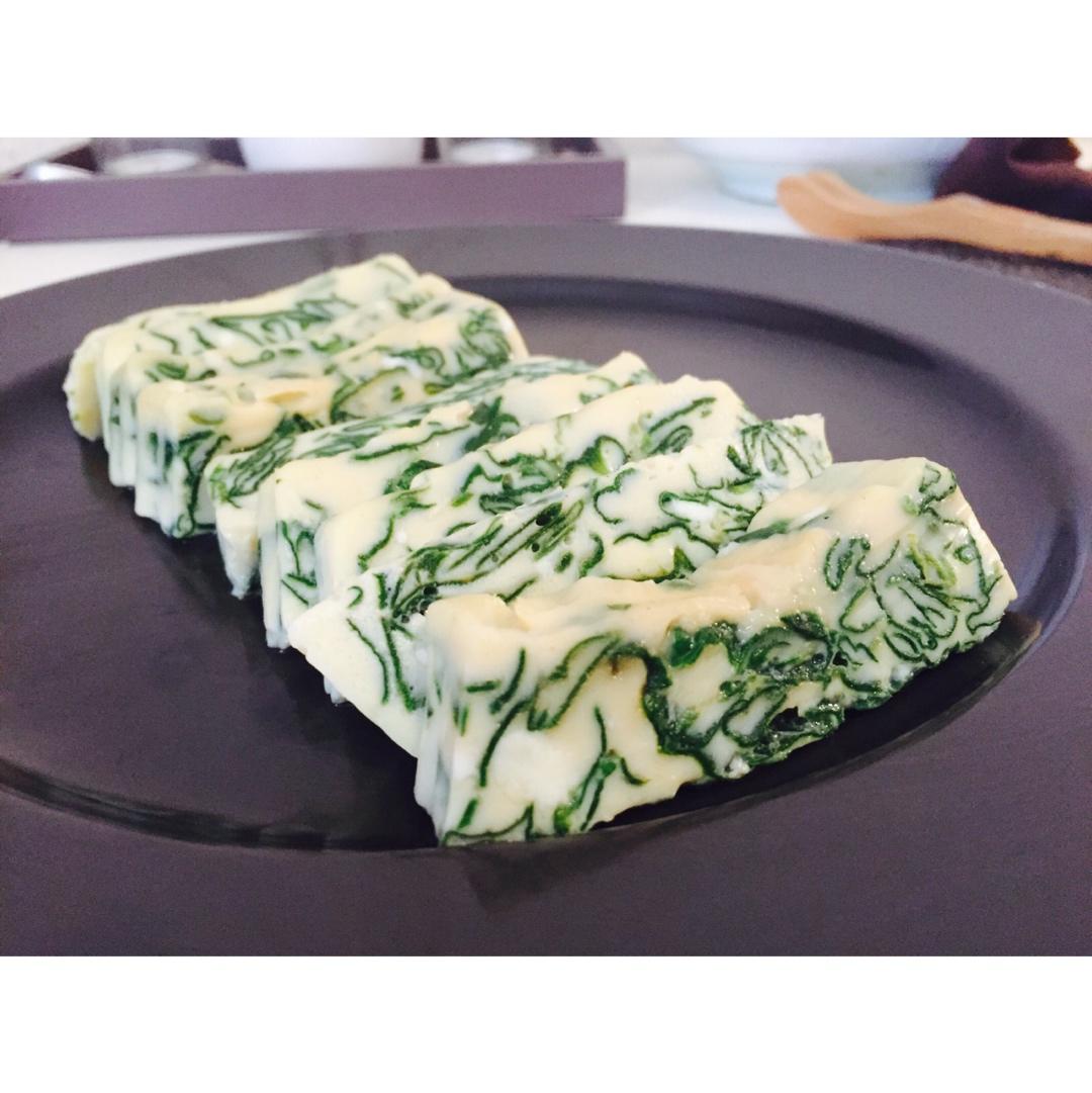 蘸汁菠菜鸡蛋糕——春季养生多吃菠菜