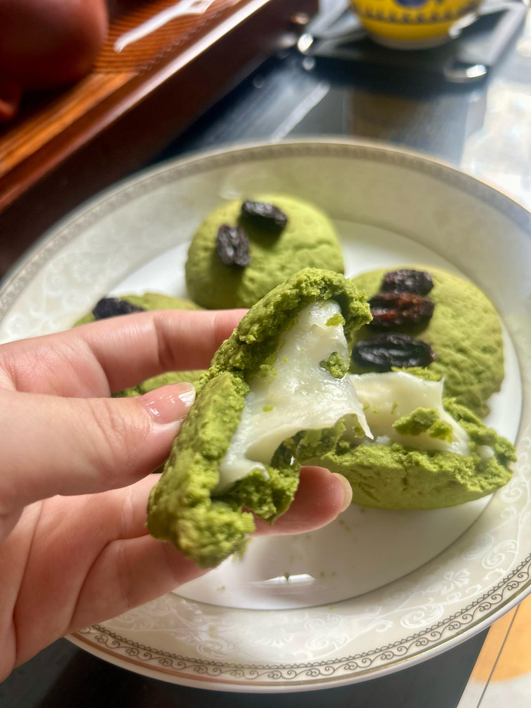 会拉丝好吃到停不下来的蔓越莓抹茶麻薯曲奇