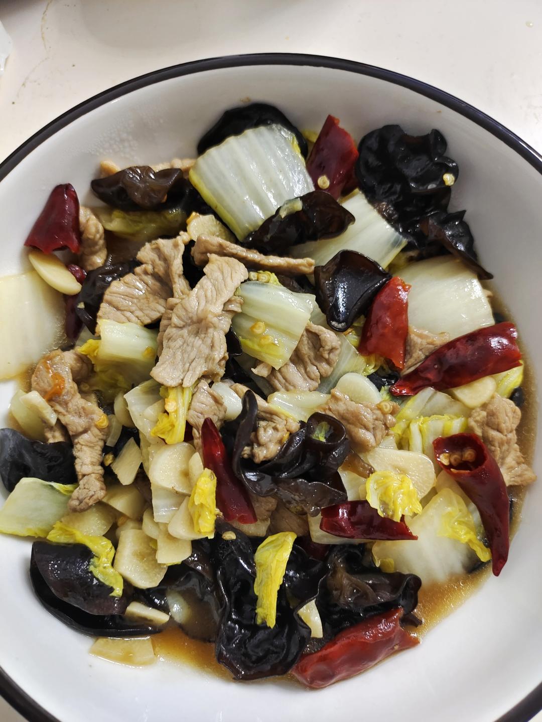 木耳白菜炒肉片