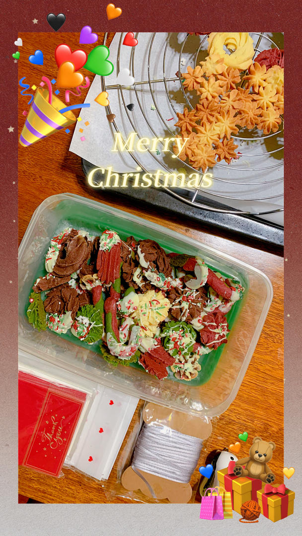 🎄圣诞雪花/拐杖/花环多种造型花式曲奇饼干