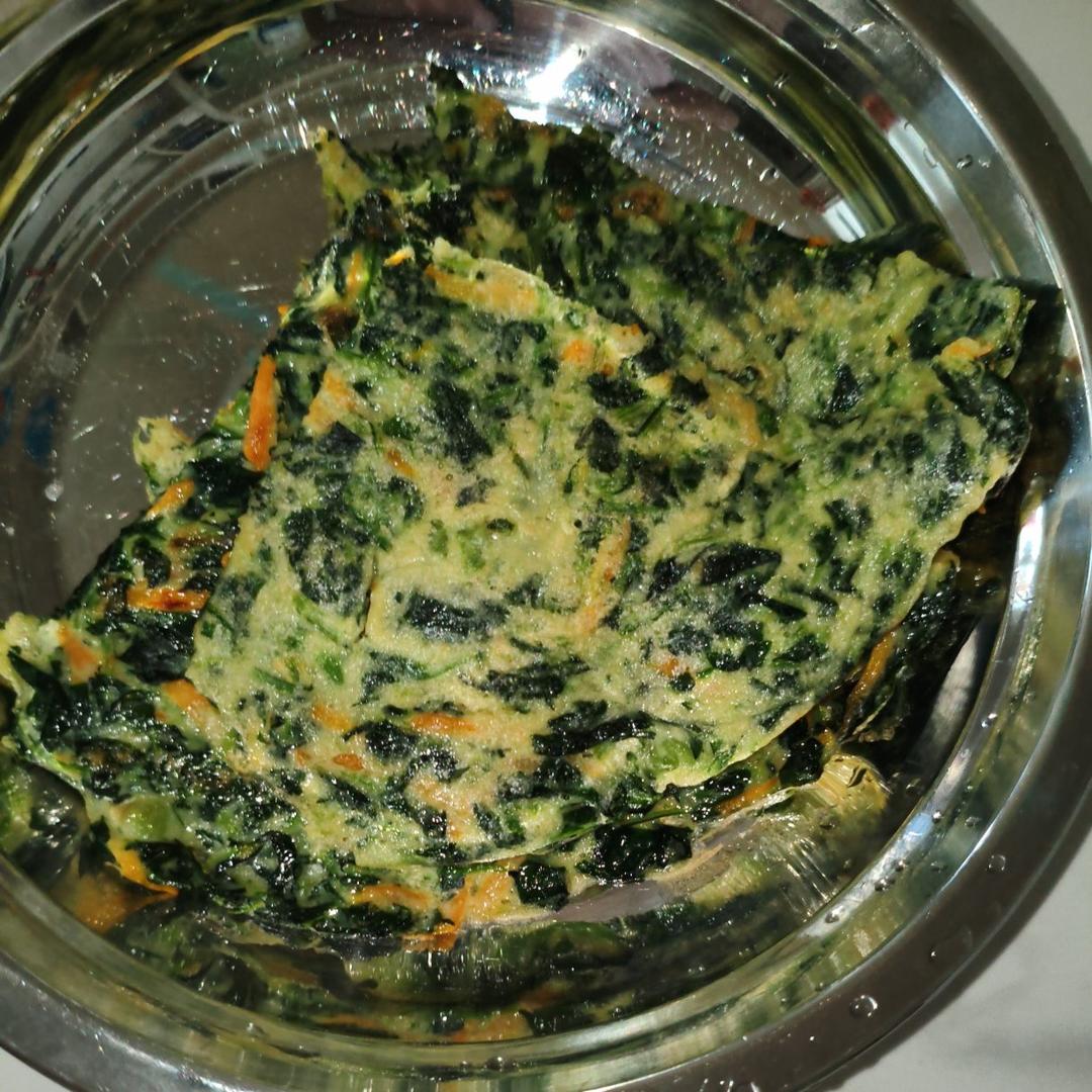 软糯菠菜鸡蛋饼——特别适合不爱吃菜的孩子