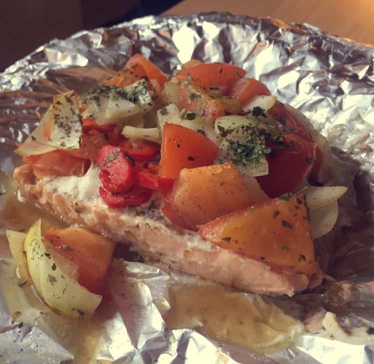 锡纸烤三文鱼  （Salmon Baked in Foil）