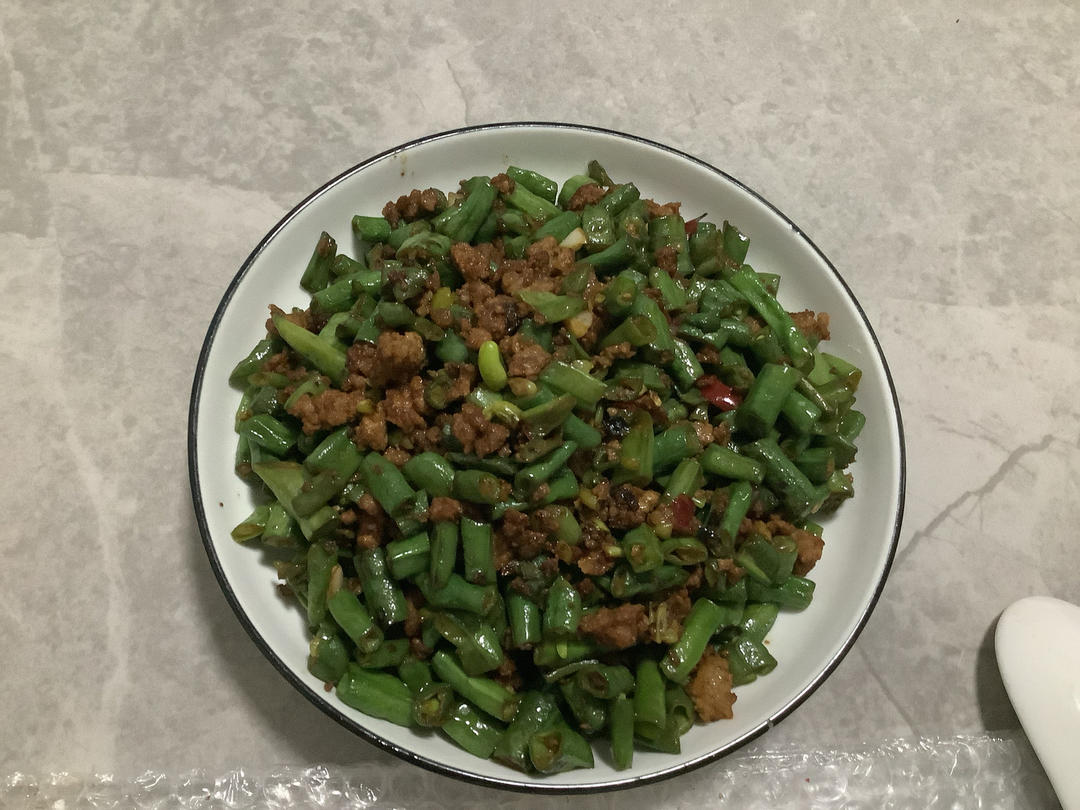 肉沫豆角下饭菜
