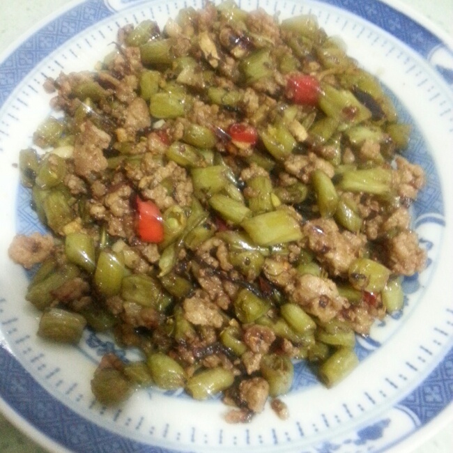 干煸榄菜肉末豆角