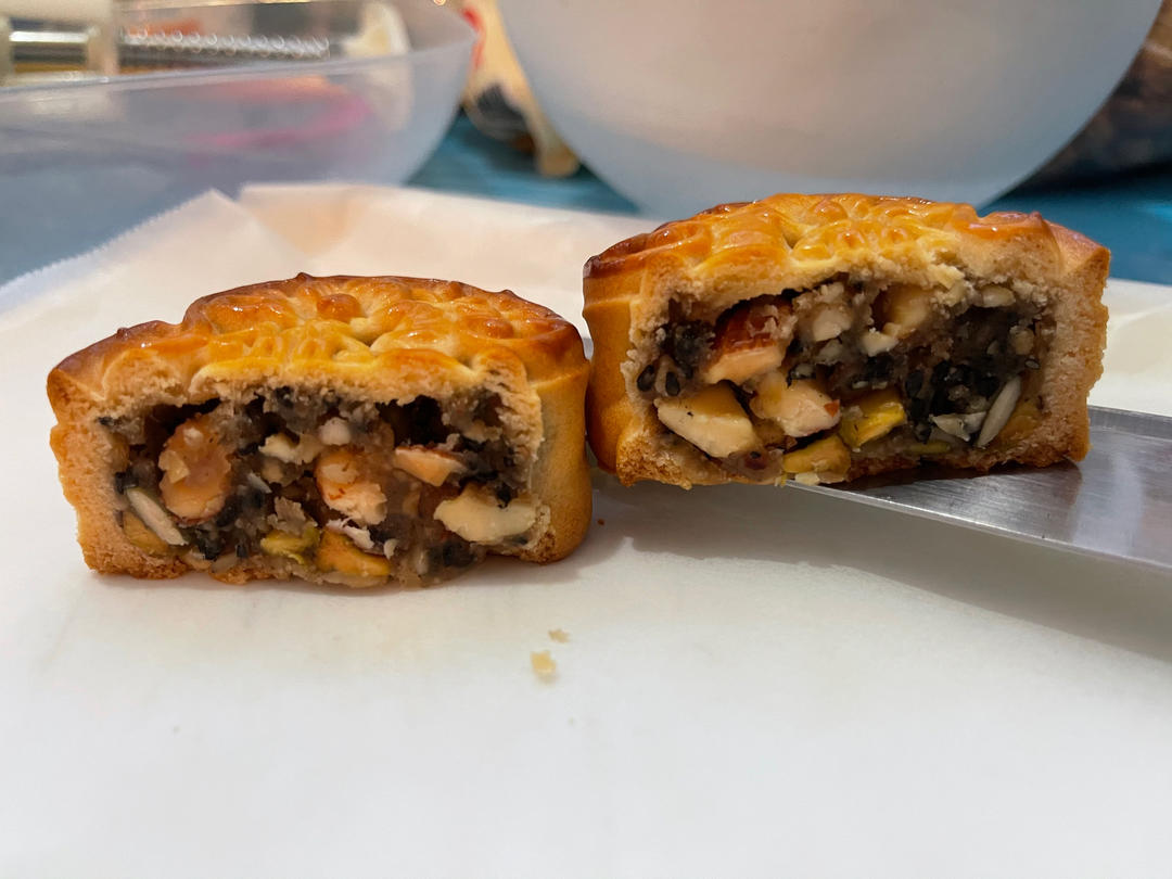 ❗️五仁🥮月饼馅—制作简单快手，口感好，回油快