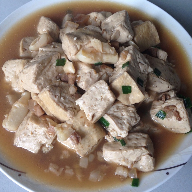 虾皮肉末焖豆腐