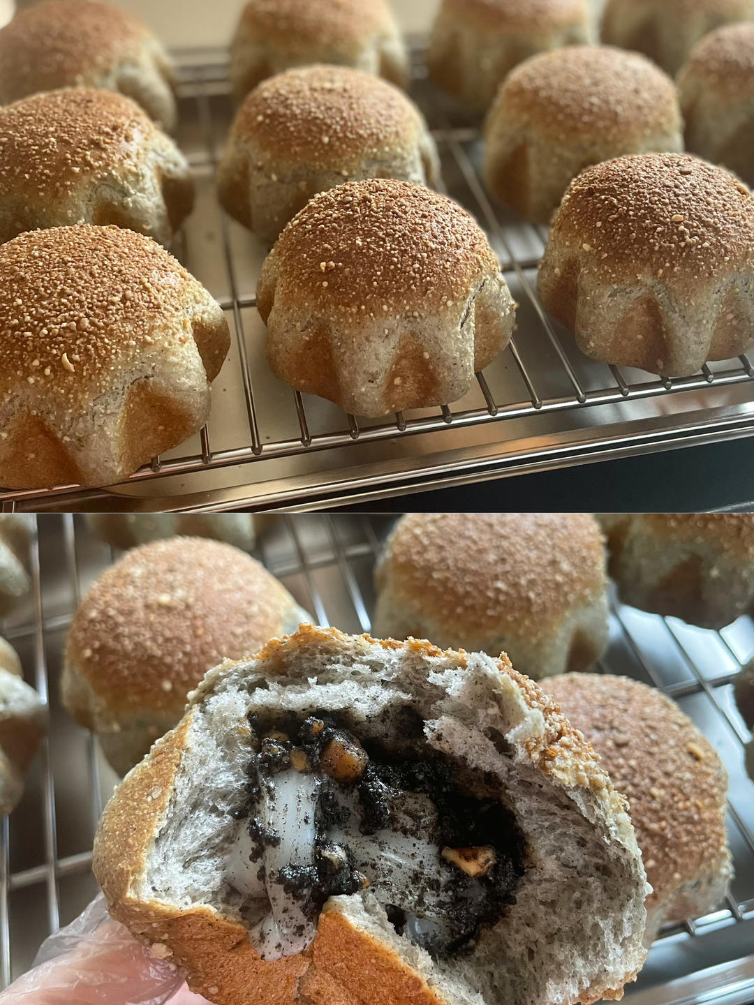 双倍黑芝麻麻薯面包