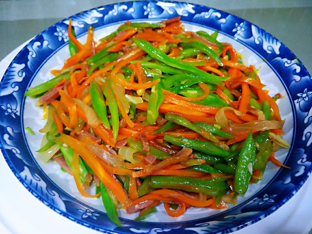 炒豆角胡萝卜