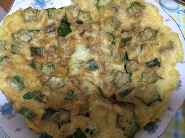 秋葵鸡蛋饼