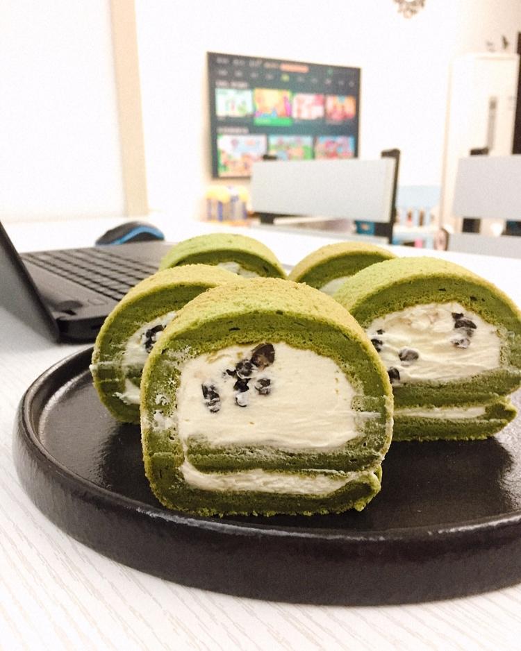 抹茶蜜豆蛋糕卷