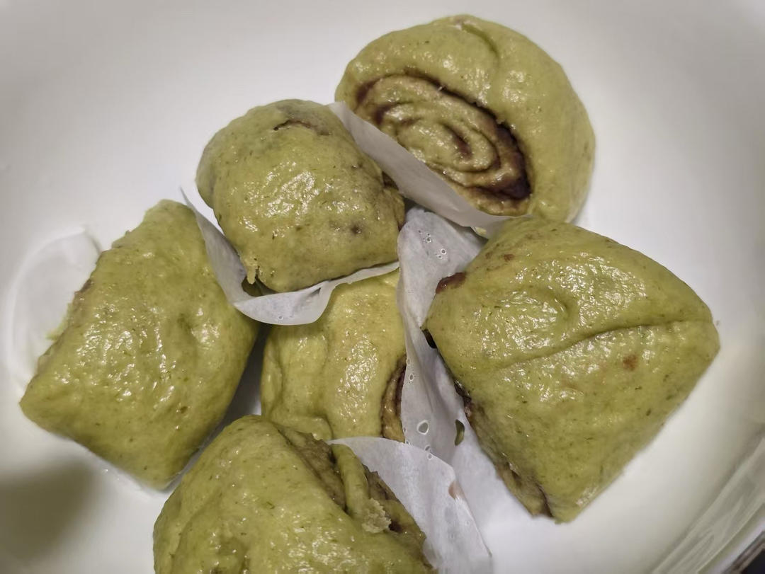 艾草豆沙包（只要一发的馒头）